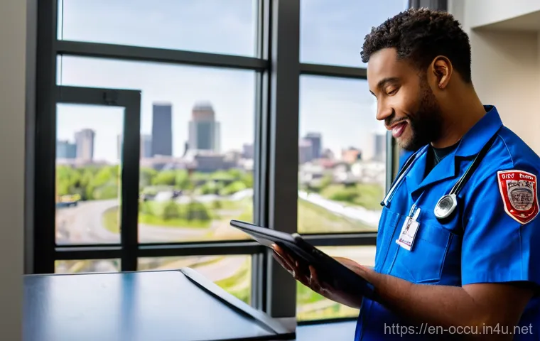 응급구조사 연봉 지역별 비교 - **Prompt:** "A split image, showcasing two distinct lifestyles for Emergency Medical Technicians (EM...