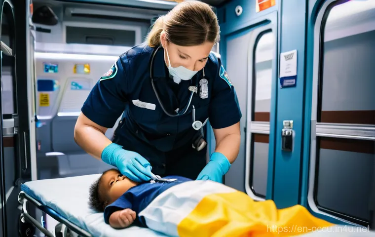 응급구조사와 PALS - **Prompt:** "A highly skilled female paramedic, mid-30s, with a focused and compassionate expression...