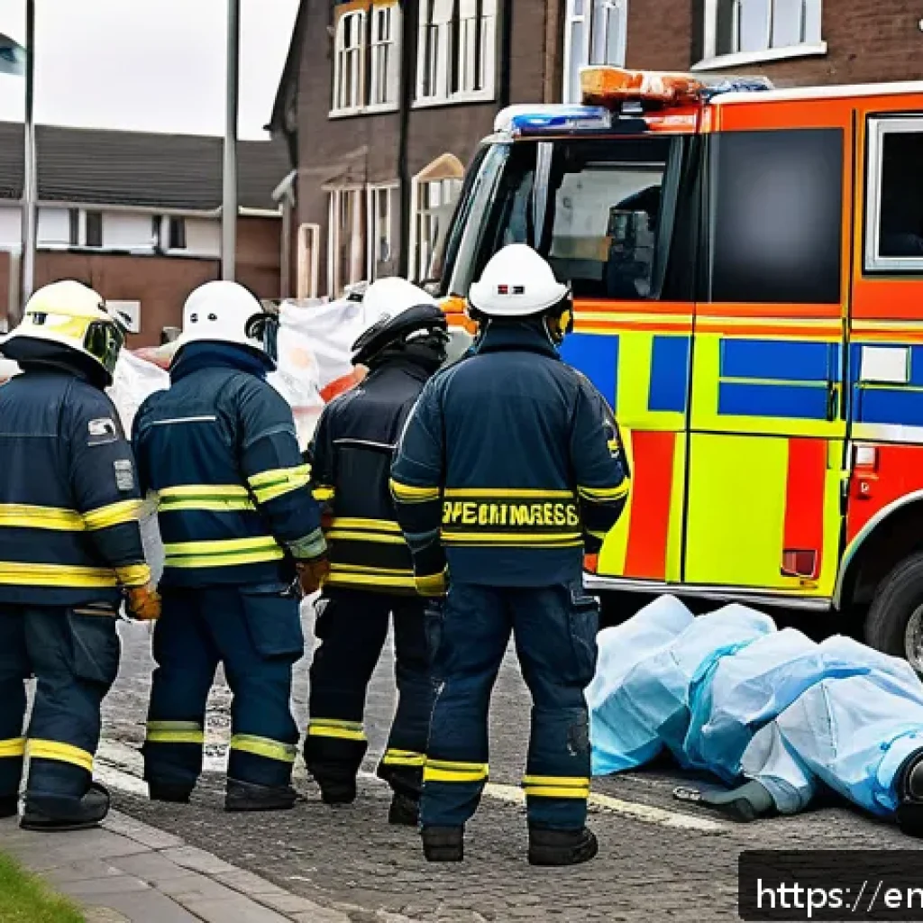 응급구조사와 대규모 사고 대응 - A dynamic emergency response scene at a mass casualty incident in an urban setting during daylight, ...