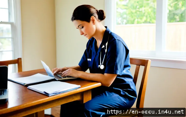 응급구조사 이직 경험담 - Photorealistic career-transition scene, experienced emergency medical technician in neat navy unifor...
